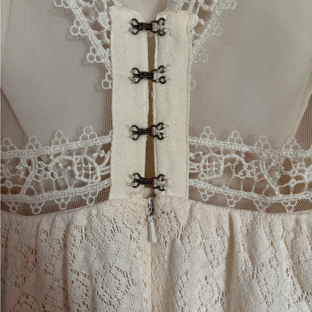 Free People | Victoria Lace Mini Dress in Ivory - Picture 9 of 11